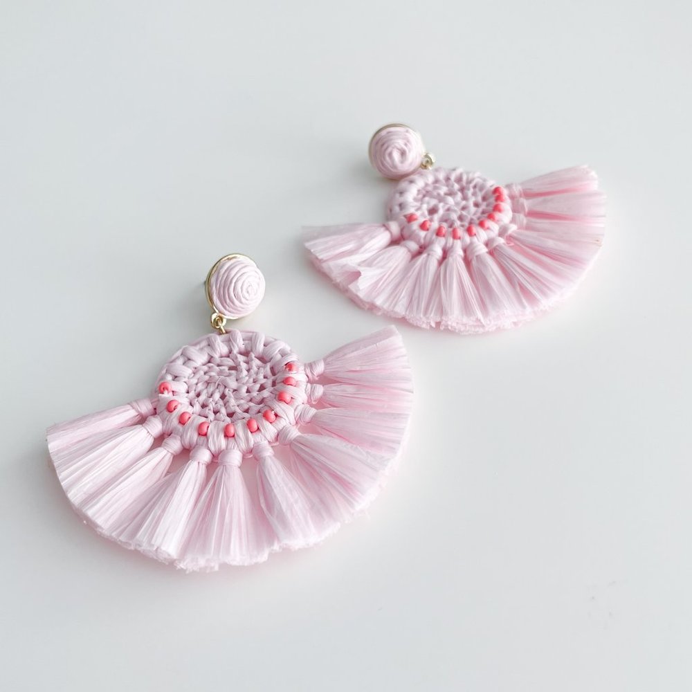 J. Crew Factory Fan Statement Earrings (Cool Pink) - Picture 2 of 3